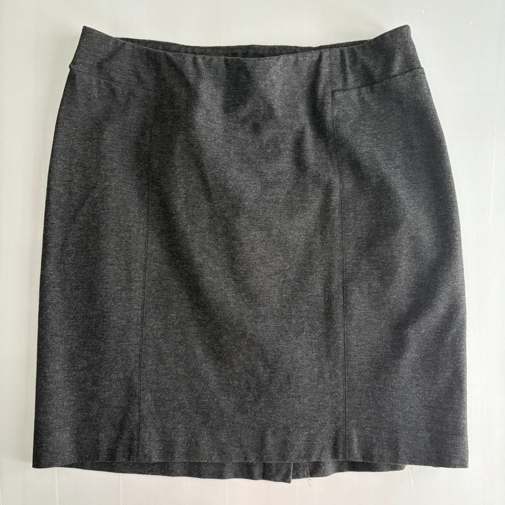 J.Jill Ponte Pencil Skirt Medium Dark Gray Houndstooth Pull on stretch